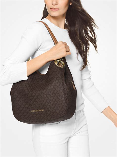 michael kors schultertasche lillie large|Lillie Large Logo Shoulder Bag .